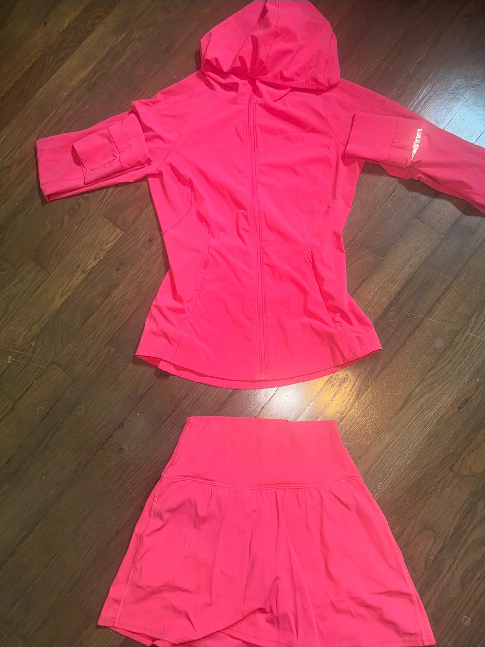 Pink Athletic Hoodie Jacket & Skirt Set - Picture 3 of 6